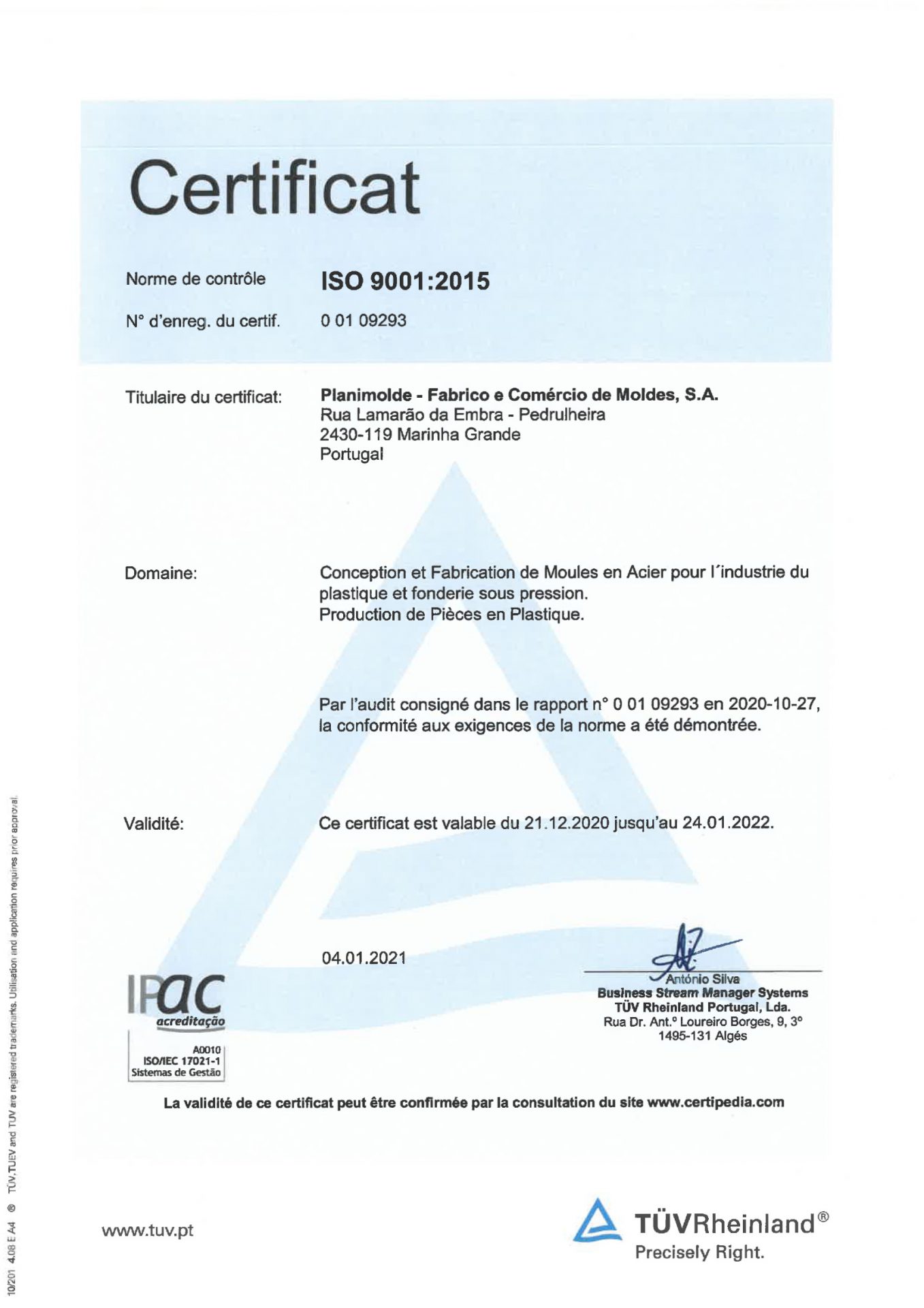 CertificadoISO9001 FR