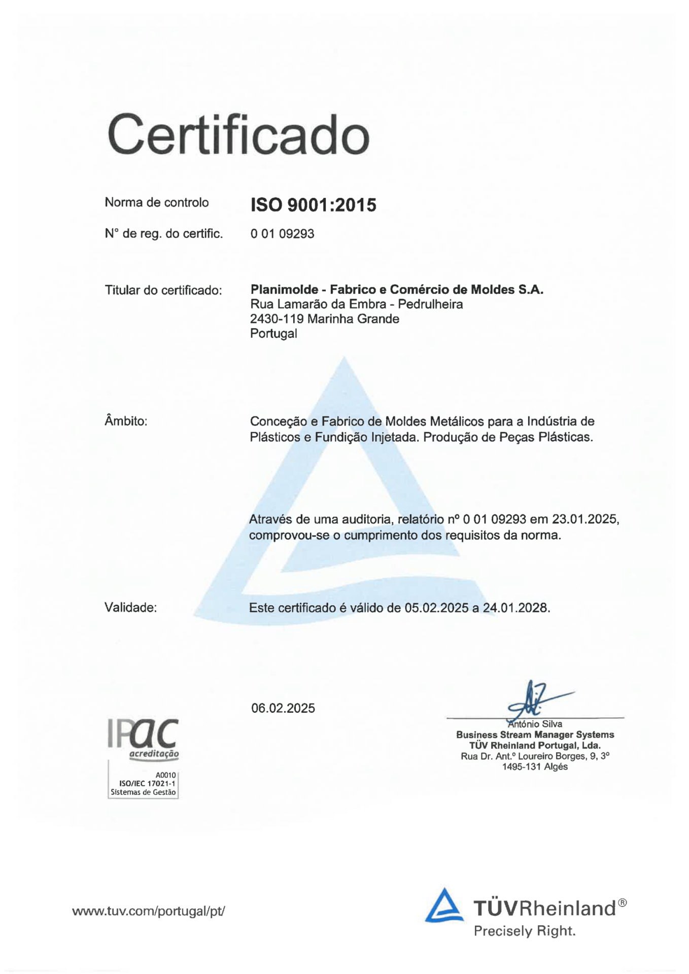 Certificado ISO9001 PT 2025